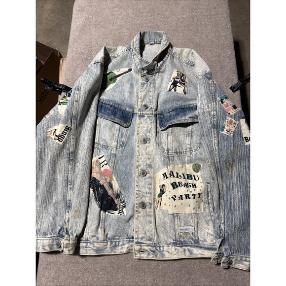 Malibu America Jackets & Blazers - Vintage 80s Malibu USA Acid Wash Denim Jacket Size Medium